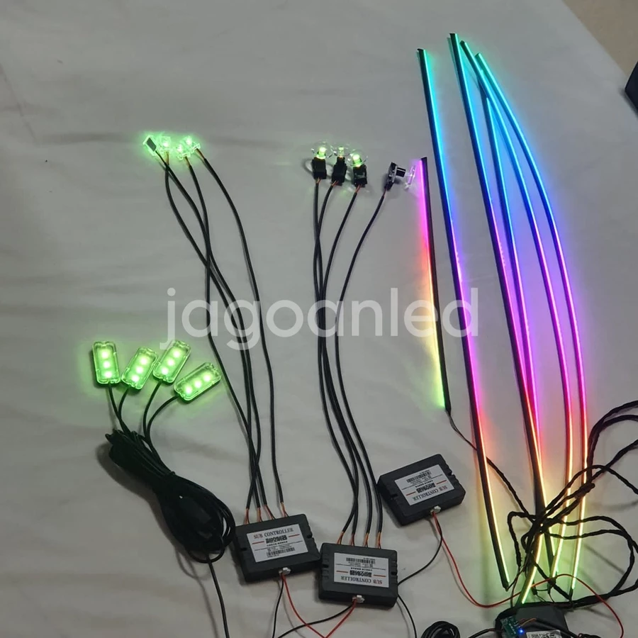 Ambient Light Car RGB LED Interior Mobil App Bluetooth 18 LED