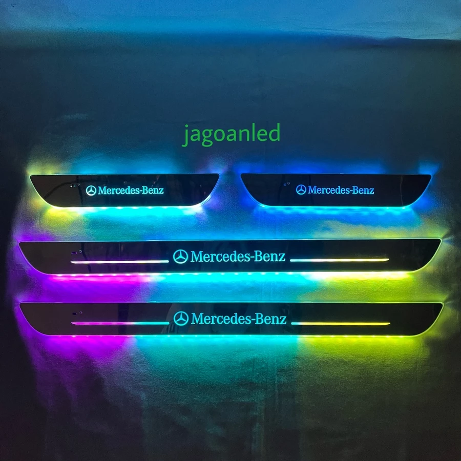 Door Sill Plate Scuff Pintu Samping Mercedes Benz 4 pcs LED Pixel RGB
