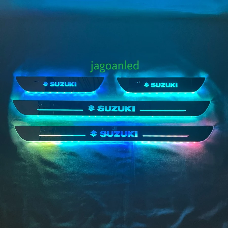 Door Sill Plate Mobil Universal lampu LED RGB Pixel 4 pcs Magnet