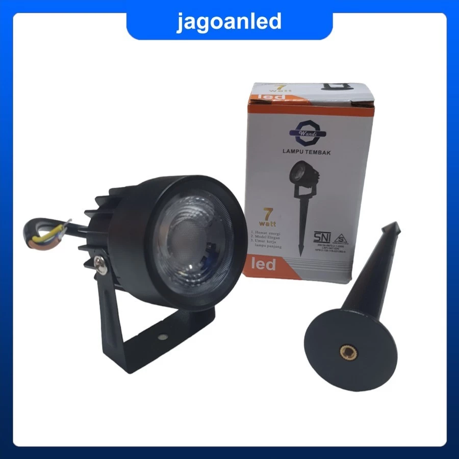 Lampu LED Sorot Taman Tancap 7W Putih Warm White Hijau Outdoor