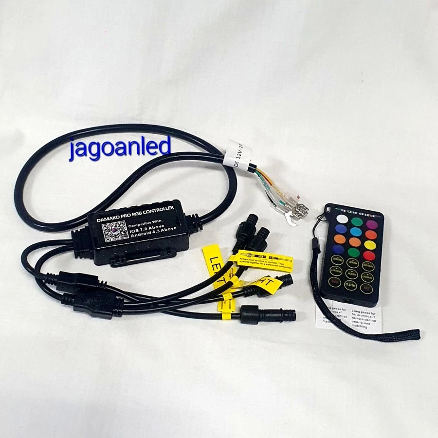 Modul Controller Lampu Mobil RGB Bluetooth App Remote 4 Jalur 12V 24V