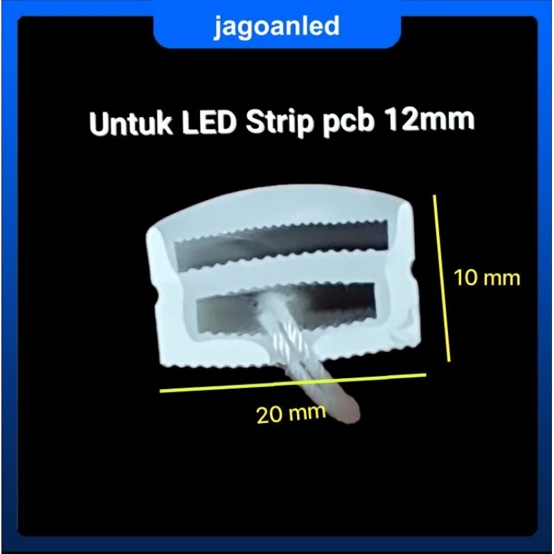 Selang LED Alis Karet Silicone Tube 20x10mm Pelindung LED Strip PCB 12mm