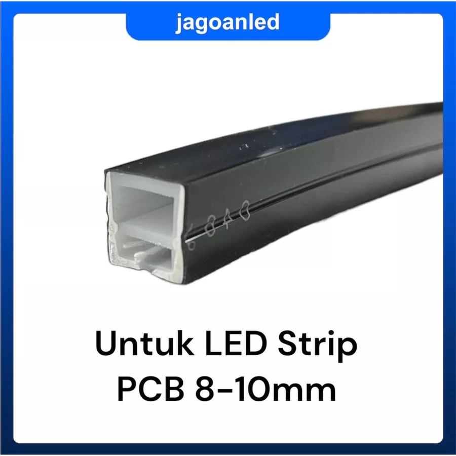 Selang LED Hitam Selongsong Karet Silicone Tube Pelindung LED Strip 16x16mm IP67