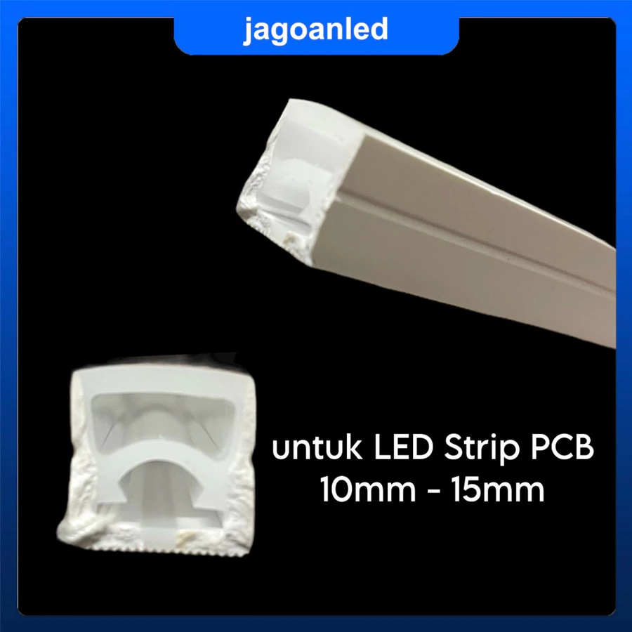 Selang LED Karet Silicone Tube 20x20mm Pelindung LED Strip PCB 10-15mm IP67