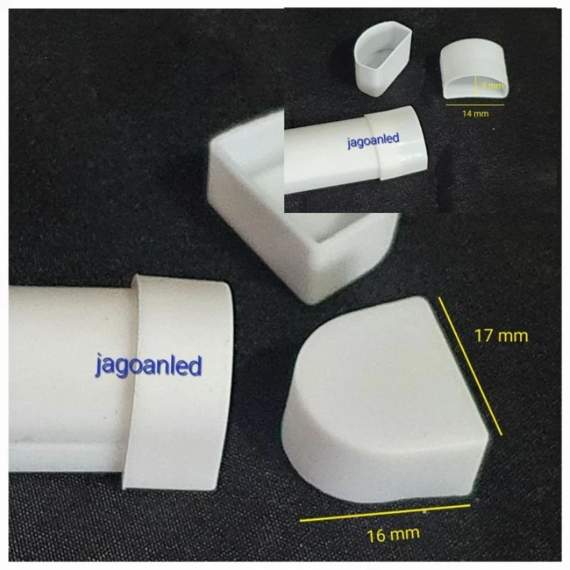 Tutup Samping Selongsong Karet Silicone Tube LED End Cap